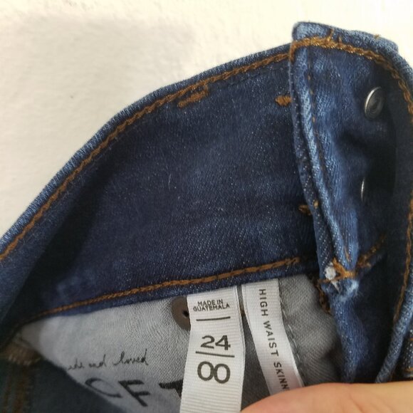 LOFT High Waist Skinny Stretch Jeans Blue Size 24/00 - Picture 7 of 8